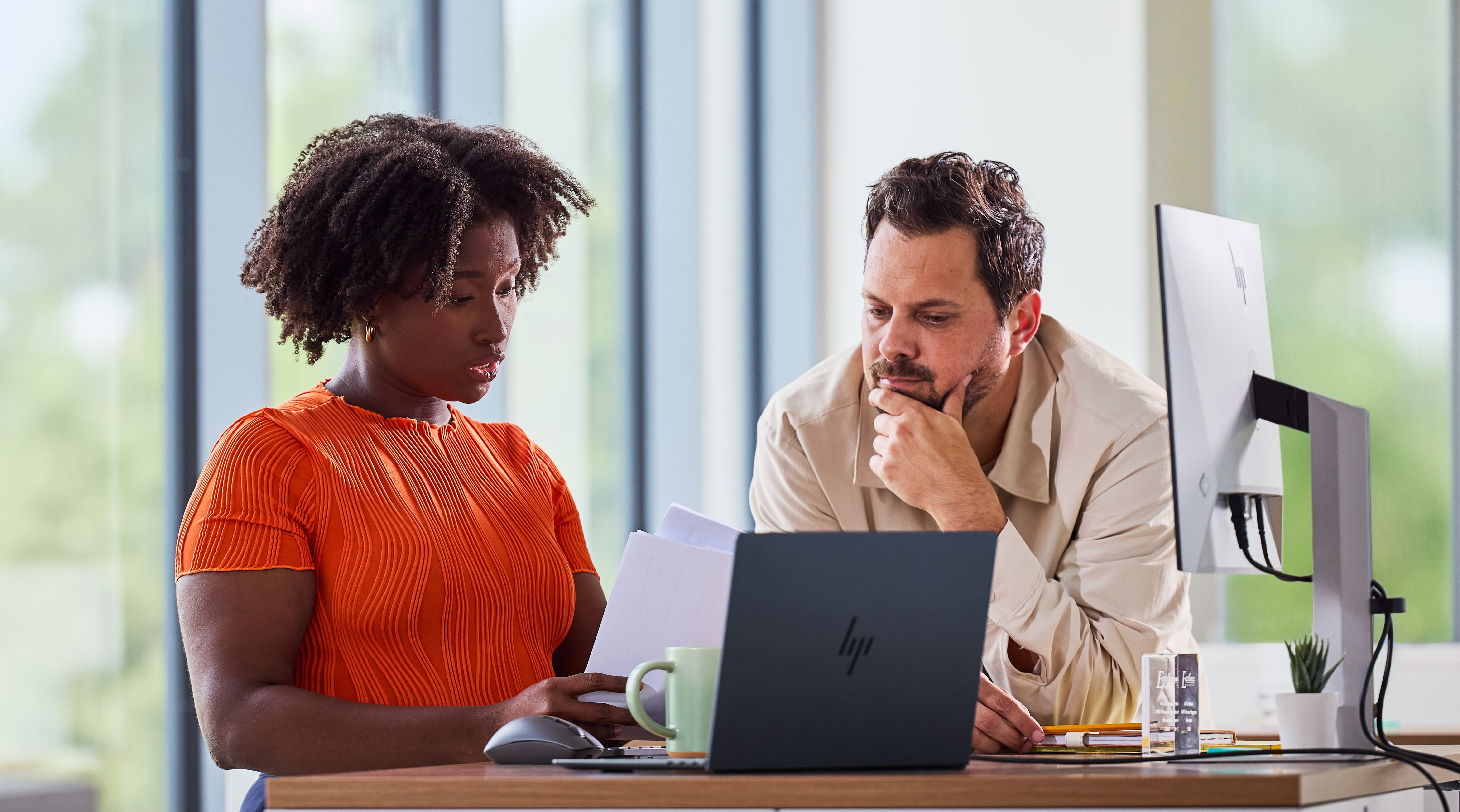 Woman participating in an online meeting